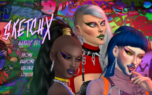 Mix SKETCHX SET by simsfinds - The Sims 4 Custom Content