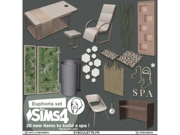 Alpha Euphoria spa set - The Sims 4 Custom Content