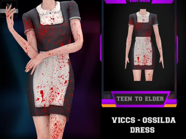 Alpha VICCS_ OSSILDA DRESS (HALLOWEEN GIFT) - The Sims 4 Custom Content