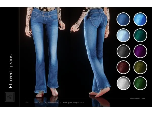 Alpha Flared jeans by shushilda - The Sims 4 Custom Content