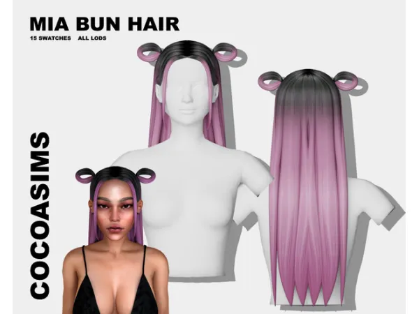 Maxis Match MIA BUN HAIR 4 by simsfinds - The Sims 4 Custom Content