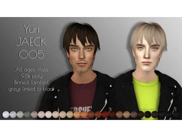 Yuri Jaeck Hair 005 - The Sims 2 Custom Content