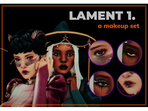 Maxis Match LAMENT Makeup Set 1 by kindlespice - The Sims 4 Custom Content