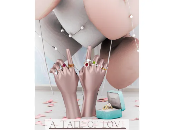 Mix A Tale of Love Ring Collection Pt1 by GlitterberrySims - The Sims 4 Custom Content