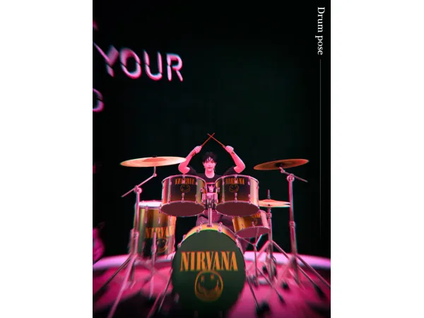 Mix [Guell] Drum pose - The Sims 4 Custom Content