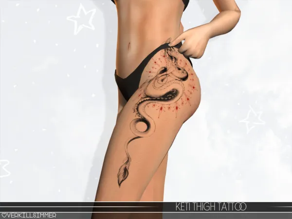 Mix Keti thigh tattoo - The Sims 4 Custom Content