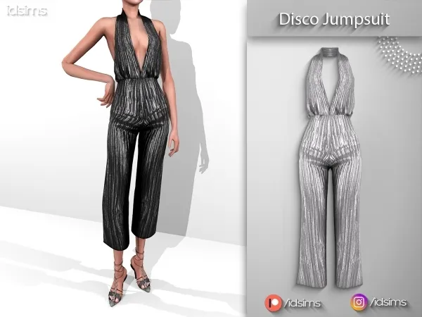 Alpha Disco Jumpsuit by polygoncouture - The Sims 4 Custom Content
