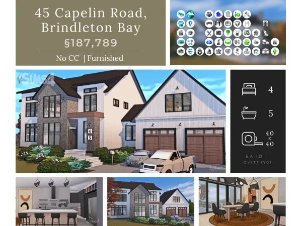Maxis Match 45 CAPELIN ROAD BRINDLETON BAY - The Sims 4 Custom Content