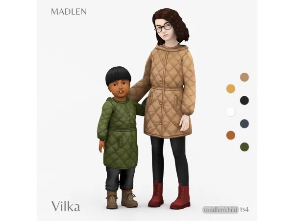 Maxis Match Vilka Coat by Madlen - The Sims 4 Custom Content