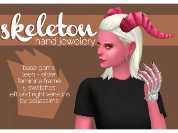 Maxis Match Simblreen 2021 Skeleton Hand Jewelery by Bellassims - The Sims 4 Custom Content