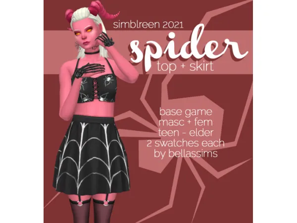 Maxis Match Simblreen 2021 Spider Web Set by Bellassims - The Sims 4 Custom Content