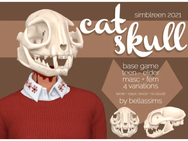 Maxis Match Simblreen 2021 Cat Skull by Bellassims - The Sims 4 Custom Content