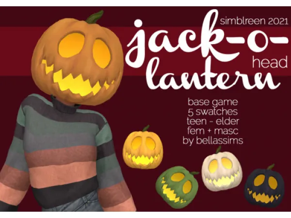 Maxis Match Simblreen 2021 Jack O Lantern Head by Bellassims - The Sims 4 Custom Content