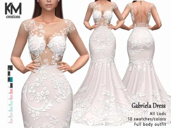 Maxis Match [KM] Gabriela Dress - The Sims 4 Custom Content