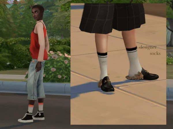 Alpha [ cosimetics ] designer socks - The Sims 4 Custom Content