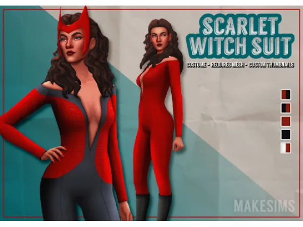 Maxis Match Scarlet Witch Quicksilver Suits by Mal - The Sims 4 Custom Content