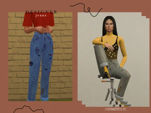 Maxis Match [ cosimetics ] designer jeans - The Sims 4 Custom Content