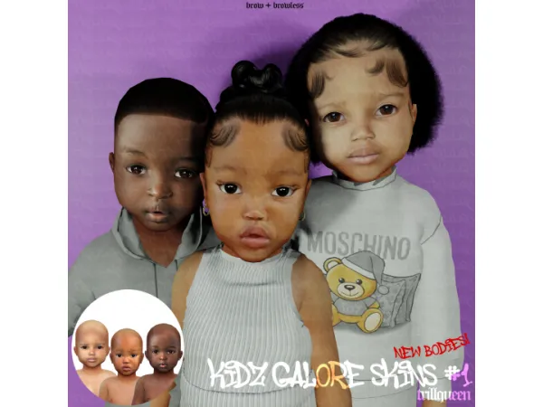 Alpha KIDZ GALORE 1 FULL BODY SKIN PACK by by simsfinds - The Sims 4 Custom Content