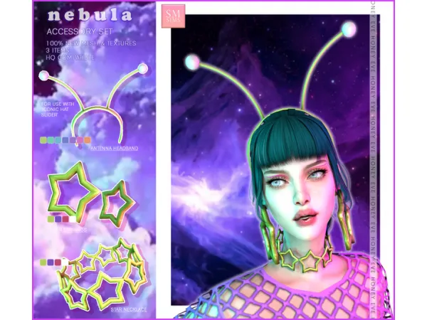 Alpha HONEY Nebula Accessory Set by simsfinds - The Sims 4 Custom Content