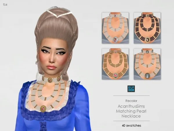 Alpha AcanthusSims Matching Pearl Necklace RC - The Sims 4 Custom Content