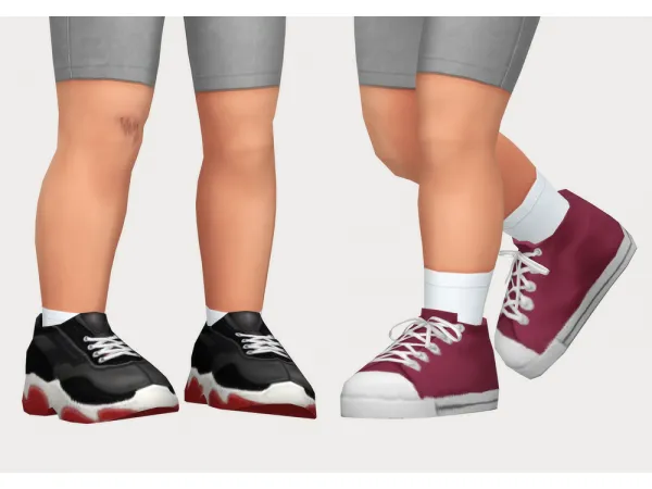 Maxis Match triple platform sneakers canvas hi tops by casteru - The Sims 4 Custom Content