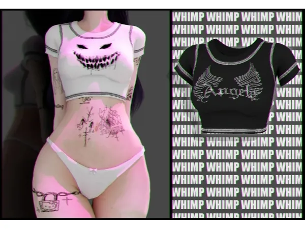 Alpha Y2kTop Whimp 1337 - The Sims 4 Custom Content