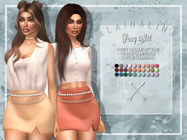 Maxis Match Penny Skirt by alainalina - The Sims 4 Custom Content
