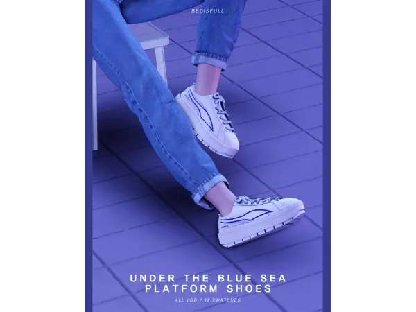 Alpha Under the blue sea platform shoes by simsfinds - The Sims 4 Custom Content