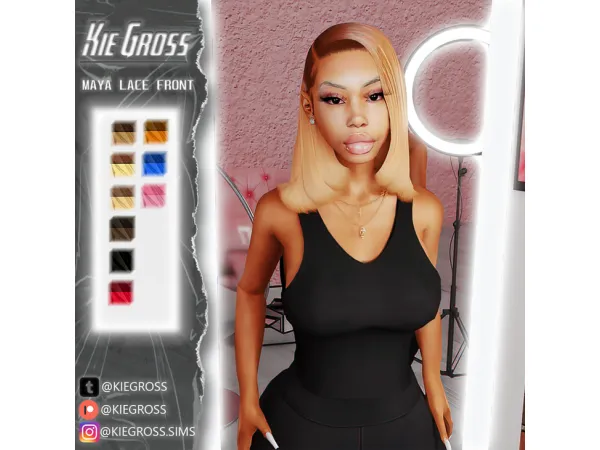 Alpha Maya Lace Front by KieGross - The Sims 4 Custom Content