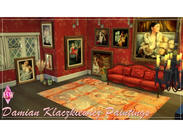 Mix Damian Klaczkiewicz Paintings by Annett's Sims 4 Welt ASW - The Sims 4 Custom Content