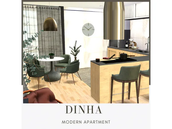 Maxis Match MODERN APARTMENT by Dinha - The Sims 4 Custom Content