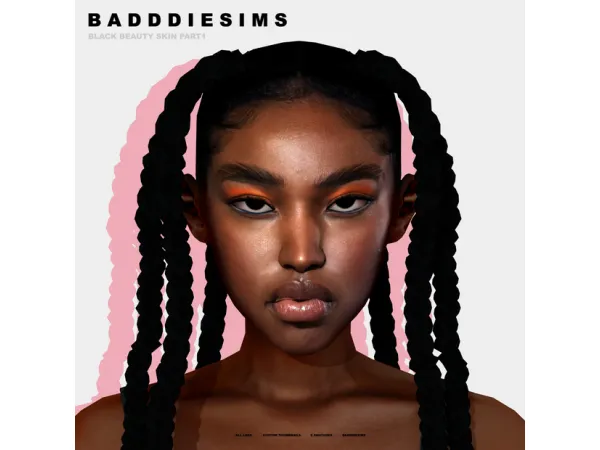 Alpha BLACK BEAUTY SKIN FACEMASK PART 1 by BADDDIESIMS - The Sims 4 Custom Content
