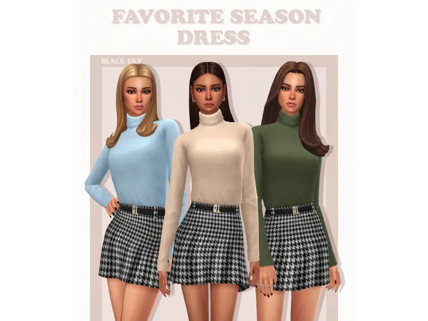 Maxis Match Favorite Season Dress by Black Lily - The Sims 4 Custom Content