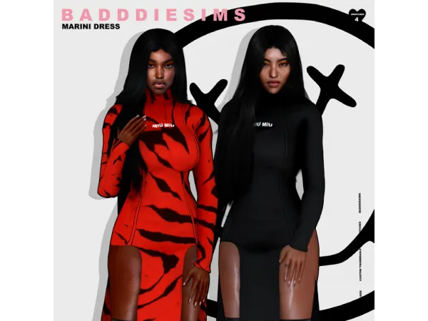 Alpha MARINI DRESS by simsfinds - The Sims 4 Custom Content