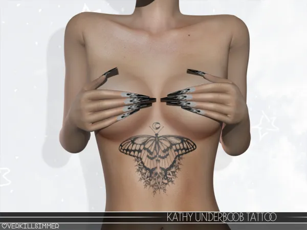Mix Kathy underboob tattoo - The Sims 4 Custom Content