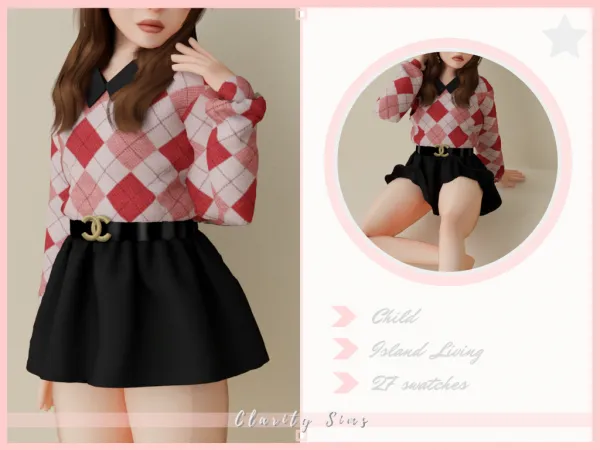 Alpha Paola Dress Child - The Sims 4 Custom Content