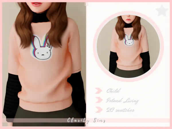 Alpha Kezia Sweater Child - The Sims 4 Custom Content