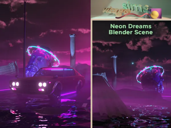 Alpha Neon Dreams Blender Scene - The Sims 4 Custom Content