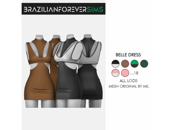 Alpha BELLE DRESS - The Sims 4 Custom Content