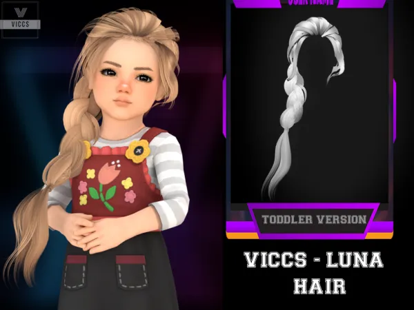 Alpha VICCS_LUNA HAIR TODDLER VERSION - The Sims 4 Custom Content