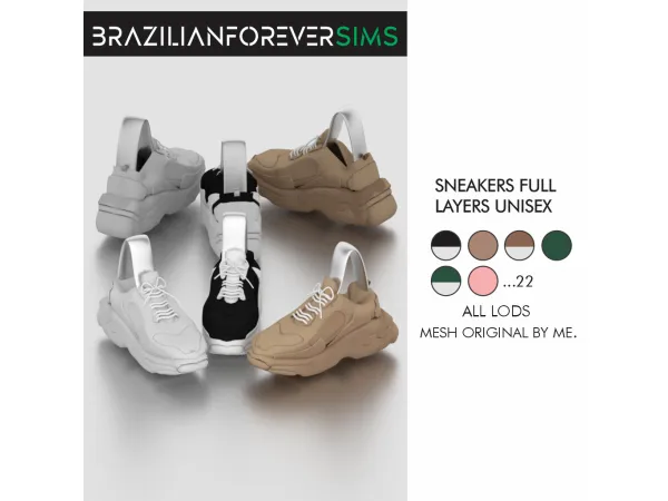 Alpha SNEAKERS FULL LAYERS UNISEX - The Sims 4 Custom Content