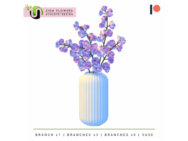 Mix Zion Flower Branches by Nynaeve Design - The Sims 4 Custom Content