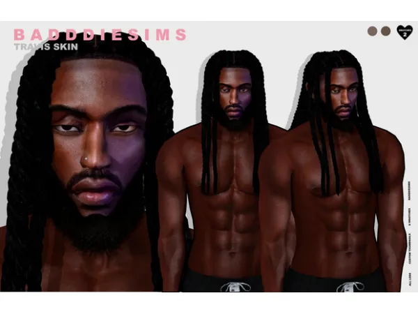 Alpha TRAVIS SKIN by BADDDIESIMS - The Sims 4 Custom Content
