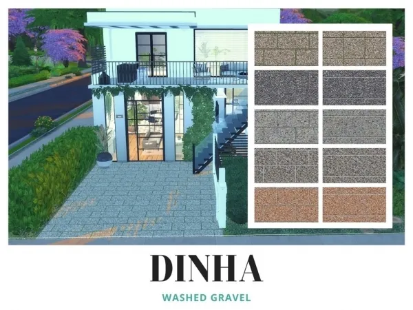 Alpha Washed Gravel Floor 10 Swatches - The Sims 4 Custom Content