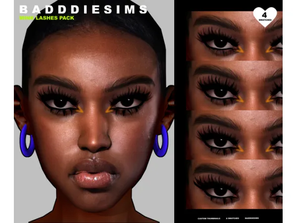 Alpha 3D MINK LASHES PACK001 by simsfinds - The Sims 4 Custom Content