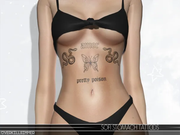 Mix Sofi stomach tattoos - The Sims 4 Custom Content