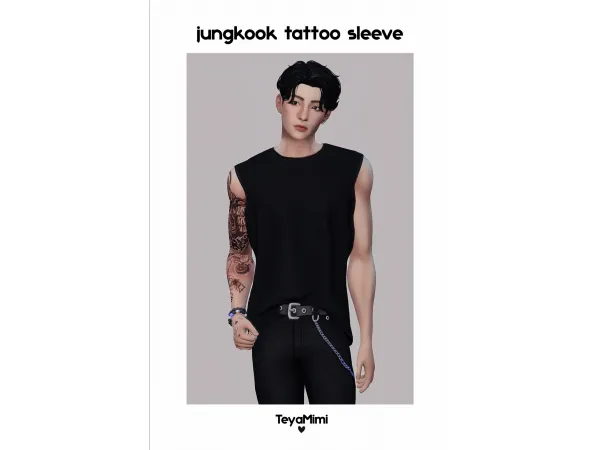 Mix JUNGKOOK TATTO SLEEVE by teyamimi - The Sims 4 Custom Content