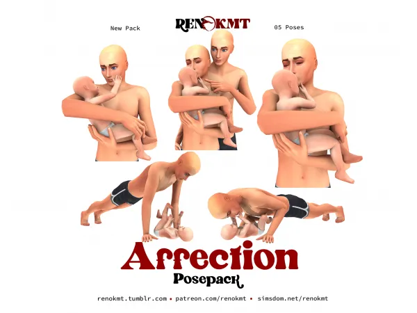 Mix [RENOKMT] Affection Posepack - The Sims 4 Custom Content