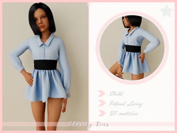 Alpha Beatrice Dress Child - The Sims 4 Custom Content