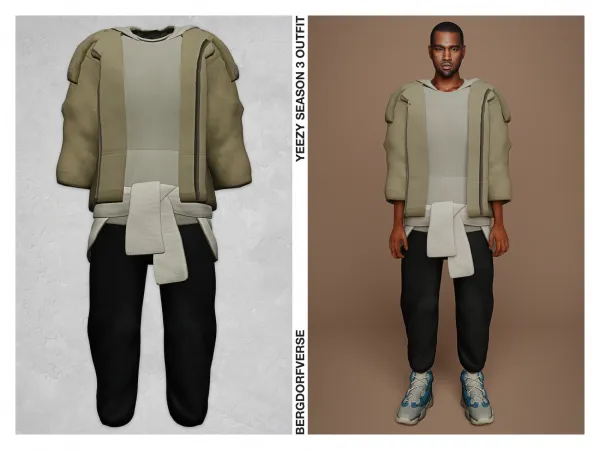 Alpha Yeezy Season 3 Outfit - The Sims 4 Custom Content